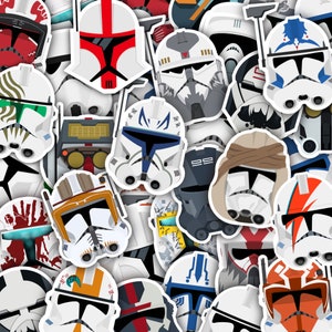 Star Wars Trooper Stickers | Star Wars Vinyl Stickers | Clones | Rex | Cody | Fives | Echo | Wolffe | Star Wars Gifts | PrintsbyPorkins