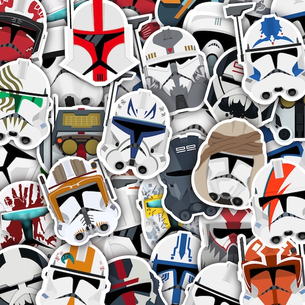 Star Wars Trooper Stickers (Clone Troopers/Commandos, Stormtroopers, etc) - Waterproof Vinyl Stickers