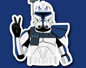 Adesivi Capitan Rex / Adesivi in vinile di Star Wars / Guerre dei Cloni / Regali di Star Wars / PrintsbyPorkins