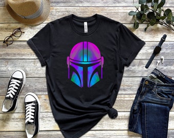 Camiseta mandaloriana de neón / Camisa de Star Wars / El mandaloriano / Regalos de Star Wars / PrintsbyPorkins