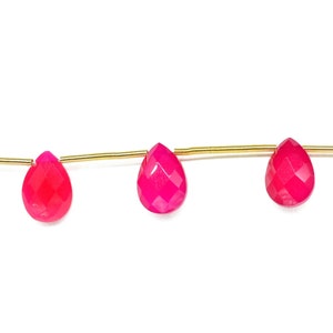 Pink Chalcedony Teardrop 7x10mm Briolettes,Natural Gemstone Pink Chalcedony,Chacledony Teardrop Briolettes,Drop Shape Beads Pink Chalcedony