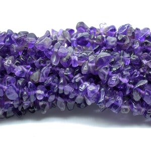 Amethyst Chip Beads Strand,Genuine Natural Purple Amethyst Loose Beads Grade AA Pebble Chips Shape,Amethyst chips pebble loose gemstones