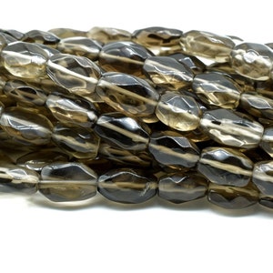 Strand Smoky Quartz Oval Beads,Smokey Gemstone Faceted Oval Shape Beads,Jewelry Supplies,Gorgeous Dark Translucent Smoky Quartz Oval Beads