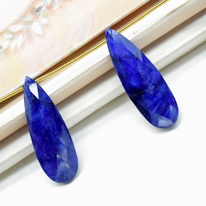 Blue Sapphire Long drop 10x30mm Briolettes, Sapphire Briolette, Tear Drop Briolettes, jewelry supplies,Sapphire drops,Sapphire jewelry beads