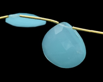 Aqua Chalcedony 20mm Faceted Heart Shape Beads,Aqua Chalcedony Briolettes,Heart Shape Briolette,Gemstone In low Price,Aqua Beads for jewelry