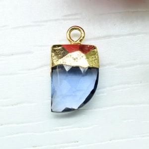 Iolite Quartz fancy shape Pendant,Gemstone Component,horn shape Connectors,Single Bail Pendant Charm,Handmade pendant Jewelry,Beads Charms