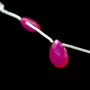 Natural Gemstone Pink Chalcedony 7x10mm Teardrop Shape Briolettes,Chalcedony Teardrop Briolettes,Drop Shape Beads, Pink Chalcedony Jewellery