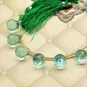 Green Amethyst 10x14mm Teardrop Briolette,Teardrop Bead,Green Amethyst Briolette,Gemstone Faceted Drop Briolette,February birthstone Jewelry