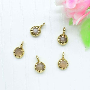 Strawberry Gemstone Connectors Charms,Pink Strawberry Gemstone 5mm Round Pendant,Strawberry Supplies Jewelry,Pink Strawberry Pendant Jewelry