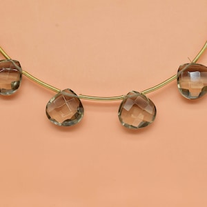Natural Smoky Quartz Gemstone, 10mm Heart Shape,Faceted Smoky,Birthstone Jewelry,Making Jewelry,Smokey Quartz Faceted Heart Shape Briolettes