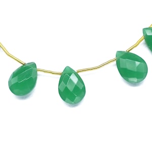 Green Onyx Teardrop 9x13mm Briolettes, Green Quartz Briolettes,Jewelry Making Supplies,Green Onyx Briolettes,Green Briolettes,Craft Supplies