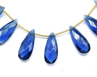 Kyanite Quartz Faceted Long  drop Briolette,8x20mm long Briolette,Gemstone Briolette ,Wholesale Gemstone,Calibrated Pair,aceted Beads