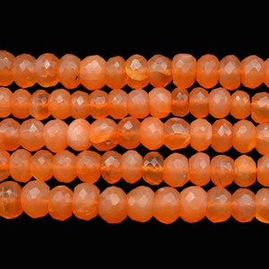 8&quot; 1 Strand Beautiful Natural Carnelian Gemstone Cut Rondelle Faceted Beads, 7mm to 7.5mm AAA Quality,Orange Carnelian Faceted Beads,Jewelry
