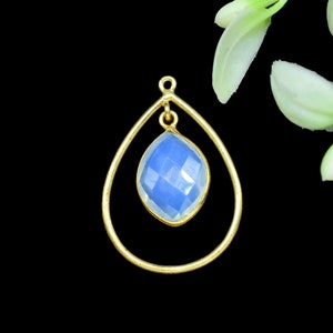Gemstone Components Dangle Earrings,Finding Teardrop Pendants,Handmade Components,Beads Pendant Jewelry,Gemstone Bezel Connectors Jewelry