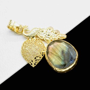 Labradorite Gemstone Pendant,Labradorite Gemstone Pendant, Labradorite Necklace,High Blue Flash Labradorite Jewellery, Labradorite Pendant