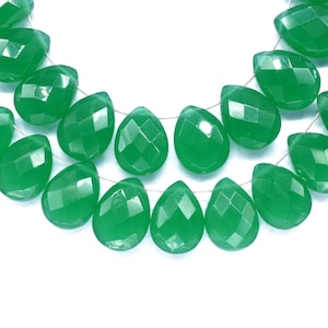 Green Onyx Teardrop 8x12mm Briolettes,Green Onyx Briolettes,Green Quartz Briolettes,Green Briolettes,Craft Jewellery,Jewelry Making Supplies