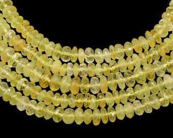 6 Zoll Facettierte Lemon Topas Perlen, Natürliche Lemon Topas Edelstein Perlen, 7,5mm bis 8mm Größe Rondell Perlen zur Schmuckherstellung, Edelstein Perlen