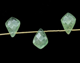 Natural Green Strawberry Quartz Briolettes,10x14mm Size Green Strawberry Quartz Gemstone Faceted Briolettes,Rhombus Shape Gemstone Briolette