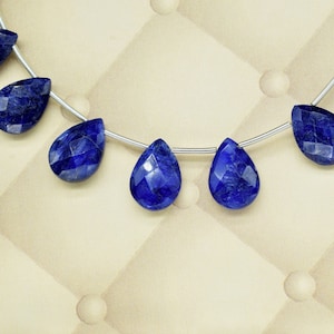 Blue Sapphire 9x13 Briolettes, Natural Sapphire Drops, Faceted Sapphire Teardrop, Sapphire Faceted Pear Briolettes,Jewelry Making Briolettes