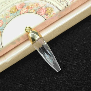 Crystal Healing Single Bail Connectors,Finding electroplated Connector,Gemstone Pencil Pendant Jewelry,Crystal Quartz Pencil Point Pendant