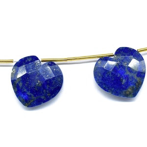 Lapis Faceted Heart 14MM Briolettes, Lapis Lazuli Tallado Corazón Forma Briolette Cuentas, Lapis Fancy Briolettes, Natural Lapis Lazuli Faceted