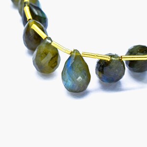 Natural Labradorite 10x14mm Faceted Drop Briolettes,Gemstone Teardrop Beads,Labradorite Drop jewelry,Labradorite Strand Jewelry Making,Gift