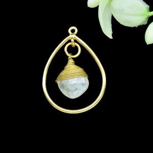 Components Dangle Earrings,Station Link Supply,Gemstone Wire Wrapped Connectors,Handmade Components,Finding Teardrop Beads Pendant Jewelry