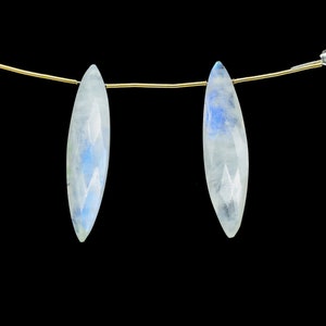 Rainbow Moonstone 10x34mm Briolette Pear,Moonstone Marquise Faceted  Briolettes,Flashy Moonstone Beads,Moonstone Briolette,Moonstone Jewelry