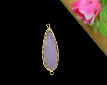 ローズクォーツ ジェムストーン 10 x 30 mm ペアシェイプチャーム