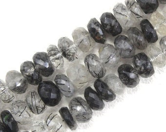 Natural Black Rutile 6mm Faceted Beads,Black Rutile Faceted Beads,Wholesale Beads,Rutile Rondelle Beads Semi precious Faceted,Gemstone Beads