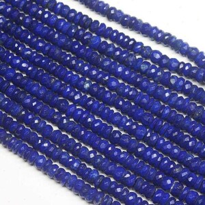 Perles lapis Lazuli rondelle, perles de 8 mm à 8,5 mm à facettes, perles de pierre bleu foncé, perles semi-précieuses, perles de grande taille Lapis, perles de qualité fine