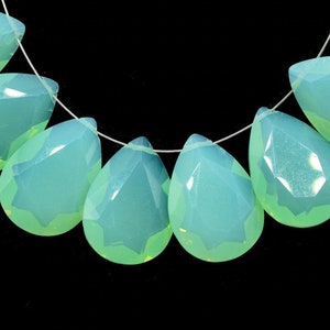 Chrysopras facettierte 13x18mm Birnenform Brioletten, Edelstein birnenförmige Perlen, Chrysopras Perlen Brioletten, handgemachte Schmuckherstellung Lieferungen