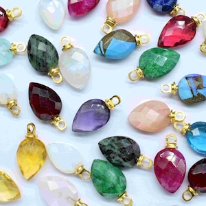 Multi Gemstone 9x13mm Pear Shape Pendant,Gemstone Single Bail component jewelry,Gemstone Drill Pendant Jewelry,Earring Connectors Jewelry