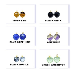 Natural Gemstone 14mm Heart Shape Pendant,Gemstone Single Bail component jewelry,Gemstone Drill Pendant Jewelry,Earring Connectors Jewelry,