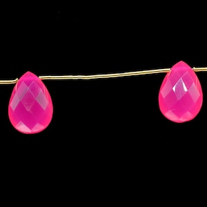 Pink Chalcedony 9x13mm Faceted Pear Briolettes, Faceted Briolettes, Calibrated Gemstone,Chalcedony Pear Briolette,wholesale beads,Briolettes
