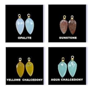 Gemstone Earring Connectors Jewelry,Multi Stone Single Bail Gold Plating Pendant,Gemstone Pendant Charms,Handmade Tie Shape Drill Pendant