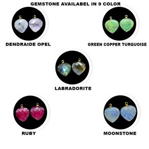 Natural Gemstone 20mm Heart Shape Pendant,Gemstone Drill Pendant Jewelry,Earring Connectors Jewelry,Gemstone Single Bail component jewelry