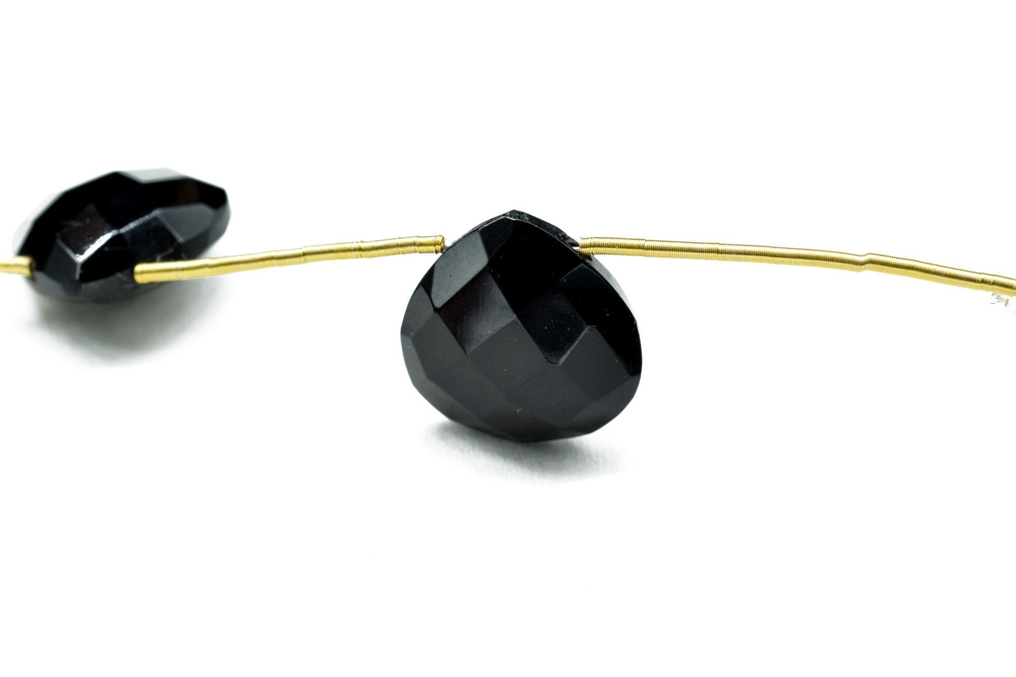Black onyx 14mm Heart Shape Briolettes, Black onyx Side drilled Briolette, Jewelry making supplies,craft supplies,Black onyx Briolettes,Gift