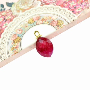 Ruby Gemstone 10x13mm Eye shape Shape Connectors,Ruby Faceted Gold Plating Pendant,Ruby connector,Ruby Gemstone Jewelry making charm,Gift