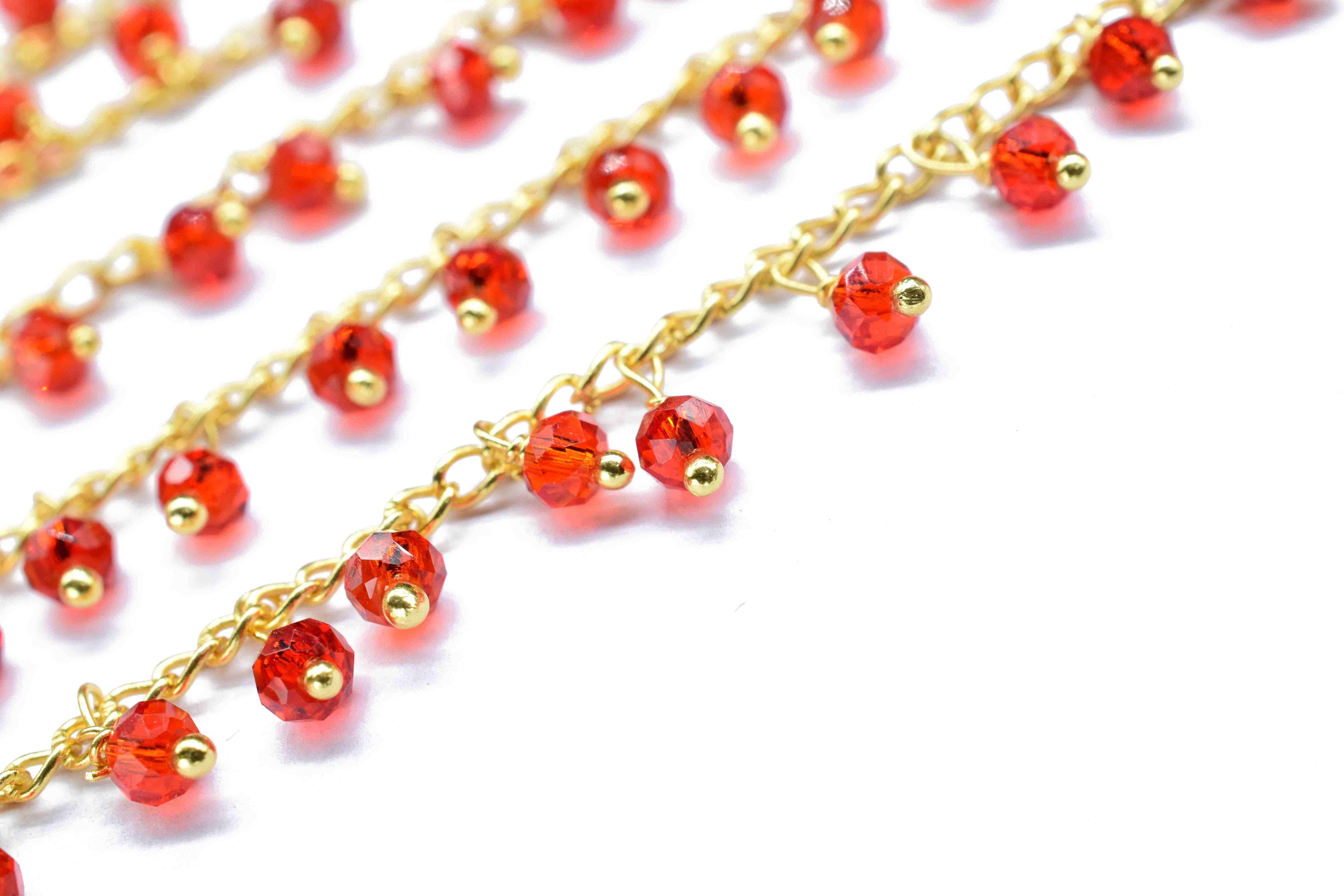 Ruby Quartz Dangling Chain Red Ruby Cluster Rosarywire - Etsy UK