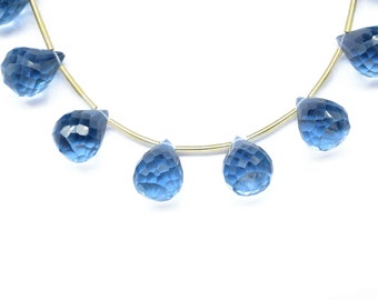 Briolettes Quartz Larme 35x7 Mm – Couleur London Blue (Hydro), Trou 0,5mm