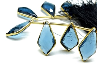 Natural Kyanite 12x20mm Faceted Tie Shape Charms Strand,Kyanite Faceted Gemstone Jewelry Making Component,Kyanite Charms,Brass Pendant,Gift