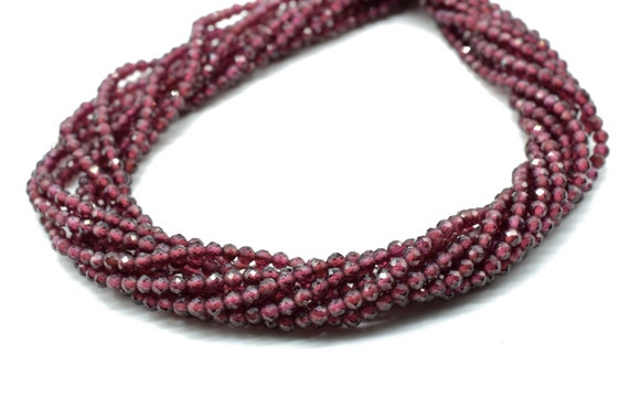 Garnet Beads, Garnet Stone, Faceted Rondelles