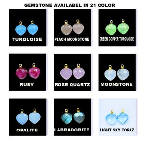 Gemstone Drill Pendant Jewelry,Earring Connectors Jewelry,Natural Gemstone 14mm Heart Shape Pendant,Gemstone Single Bail component jewelry