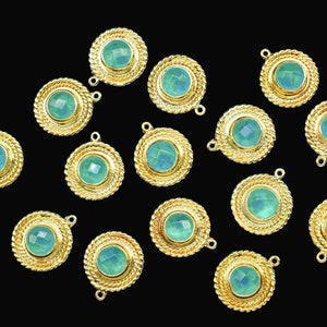 Gemstone Handmade Round Pendants Connector,Gemstone 10mm Round Shape Star Findings Pendant,Gemstone Single Bail component jewelry Supplies