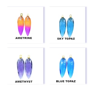 Natural Gemstone 10x30mm Pear Shape Pendant,Gemstone Drill Pendant Jewelry,Artisian jewelry Connector,Gemstone Single Bail component jewelry