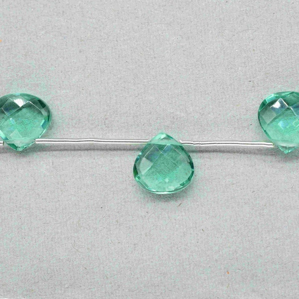 Zambian Emerald 10mm Heart Shape Briolette,Emerald Faceted Briolettes,Zambian Emerald Calibrated Gemstone,Checker Cut Emerald Jewelry Making