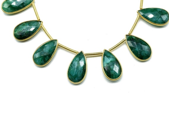 Emeraude naturelle 10x18mm Gold Plating Charms Strand Emerald Charm Jewelry Making Supplies Natural Emerald Stone Charms Bijoux Emerald Beads Etsy France