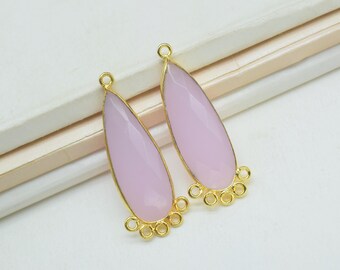 Rose Quartz Charm/10x30 mm Teardrop Shape Pendant/Jewelry Findings/DIY Jewelry Supply/Single Bail Charm/Pear Shape Pendant/Boutique Findings