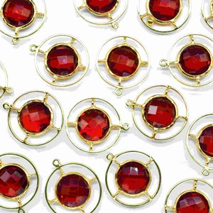 Gemstone Quartz Pendant Connectors,Gemstone Round Findings Connector,Artisian jewelry Connector,Gemstone Single Bail component jewelry